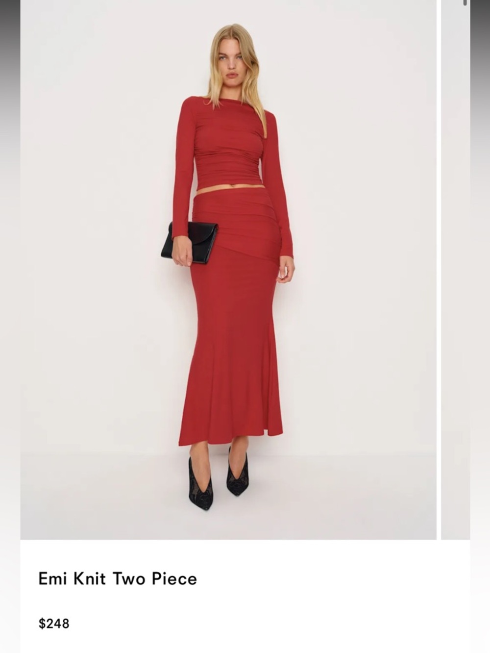 Reformation Emi Knit Two Piece:  Skirt and Top Set - Picture 5 of 5